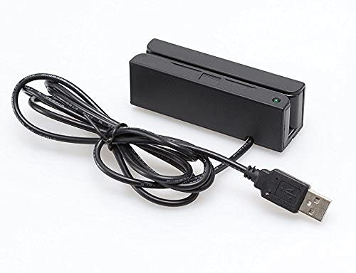 Posunitech Mini Msr100 Swipe Magnetic Credit Card Reader 3 Tracks Hi/Lo Data Collector, USB Msr Stripe Card Reader for Point of Sale (POS), Access Control, ID Verify