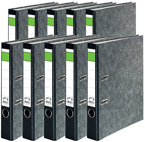 Ordner A4 5cm Convex Wolkenmarmorbezug (10 Stück, schwarz)