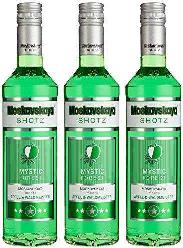 Moskovskaya Shotz Mystic Forest Liqueur 17% vol. (3 x 0,5) | Fruchtiger Likör mit Apfel- und Waldmeister-Geschmack