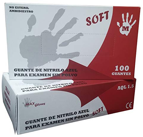 Guanti in nitrile senza polvere SOFT con texture a dita migliore presa - Colore blu viola - 100 pezzi - Taglia XL (Extra Large)
