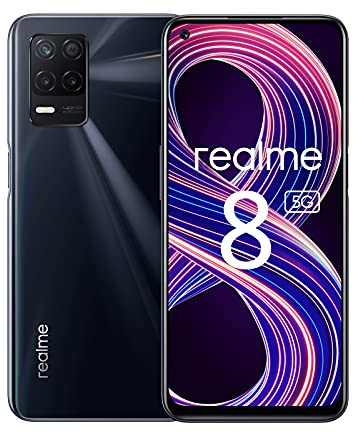 realme 8 5G Smartphone ohne Vertrag, Dimensity 700 5G-Prozessor Android Handy, Ultraflüssiges 90 Hz-Display, Starker 5000 mAh-Akku, 48 MP Nachtlandschaft-Kamera, Dual Sim, NFC, 6+128GB, schwarz