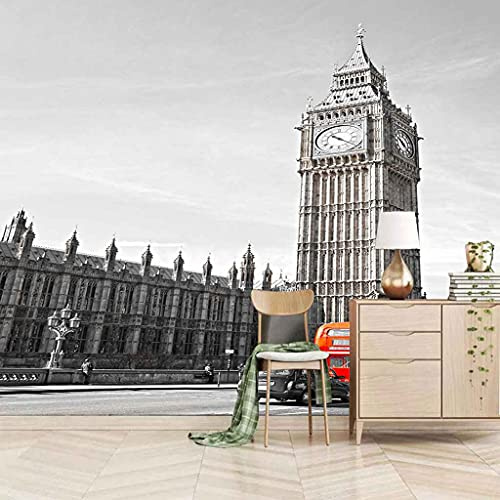 FVGKYS Papel Pintado Autoadhesivo Personalizado 3D Moderno Big Ben, Londres Fotomural Habitación Para Niños Sala De Estar Tv Fondo Dormitorio Decoración Del Hogar Papel Tapiz 150x105cm