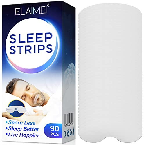 Sleep Strips Mundband, 90 Stück Anti Schnarch Pflaster, Anti Schnarch Bänder, Klebeband für besseres Nasenatmen für Erwachsene, Verbessern Sie die Schlafqualität Weniger Mundatmung und Schnarchen