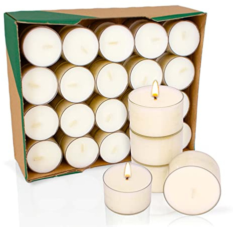Wiseware Teelichter - 40 Stück Teelichte Ø 3,8 cm Höhe 2,4cm - Nachhaltige Kerzen aus 100% Rapswachs - Ideal für Gastronomie, Outdoor, Deko, Weihnachten, Windlichter und Stövchen