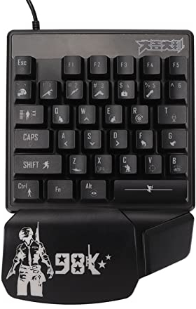 Teclado para Juegos con una Sola Mano, 35 Teclas, Teclado Mecánico para Juegos con un LED Que Brilla Intensamente, Teclado para Juegos Profesional con Reposamanos Ergonómico para Jugadores