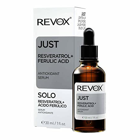 REVOX B77 - Just Resveratrol + Ferulic Acid, 30 ml, Sérum Antioxydant Visage, Protège la Peau, Réduit les Rides et Taches Brunes, Stimule le Collagène et l’Élastine, Teint Plus Jeune