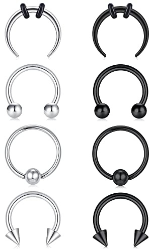 Briana Williams Septum Nasenring Hufeisen Piercing Clicker Ring 1.2mm Edelstahl Nase Lippe Ohrring Piercing Schmuck