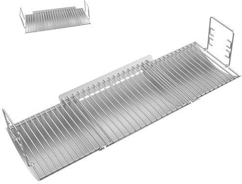 BQMAX 59,7 cm bis 83,8 cm verstellbarer Aschekasten für Chargriller Holzkohlegrill 1224 2121 5050 1324 2828 2222 2123, Royal Gourmet CC1830, Oklahoma Joe's 19302087 Holzkohlegrill Zubehör Ersatzteile
