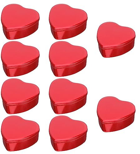 HEMOTON 10stücke Herzförmige Blechdose Für Süßigkeiten Romantische Verpackung Für Hochzeiten Und Partys Als Gastgeschenk Für Besondere Anlässe Große Rote Geschenkbox Aus