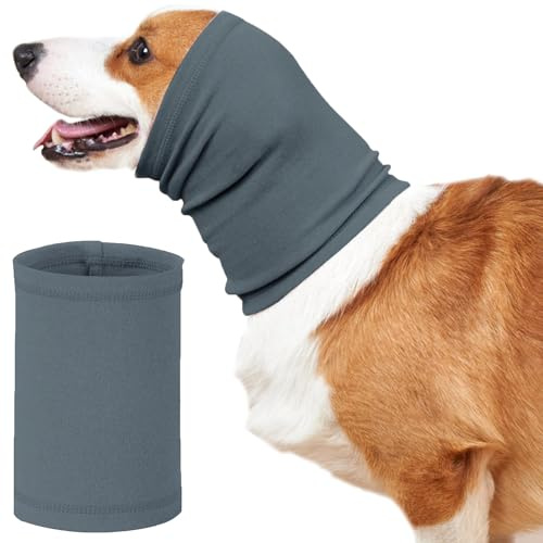 Paraorecchie per Cani Copri Orecchie per Morbidi e Traspiranti Ideale per Fare il Bagno Riduce il Rumore Asciugatura del Bagno Calmante Tuono (M)