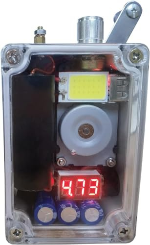 Gikfun Generatore a manovella, caricatore USB portatile di emergenza con luce COB e accendino, luce di sopravvivenza compatta per campeggio, escursionismo, blackout e preparazione alle emergenze