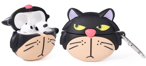 Custodia per auricolari AirPods 3a generazione, XMBYGY Silicone AirPods 3 Custodia di ricarica protettiva con design carino a tema cartone animato per cuffie, con portachiavi