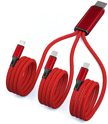 Mllepjdh Câble de charge multi-USB 5 V 2 A 3 en 1 avec port micro-USB pour téléphones portables/tablettes Cordon de charge 3 en 1