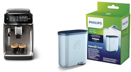 Philips 3300 Series Vollautomatische Espressomaschine - 5 Getränke & Wasserfilter für Espressomaschine, Kein Entkalken bis 5000 Tassen, Einzelpack