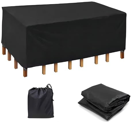HNYDM Abdeckung für Gartenmöbel 160x90x75cm/LxWxH Wasserdicht Schutzhülle Gartenmöbel Abdeckplane 420D Oxford Gewebe, Winterfest Anti-UV Gartentische Schutzhülle für Balkonmöbel Möbelsets Lounge