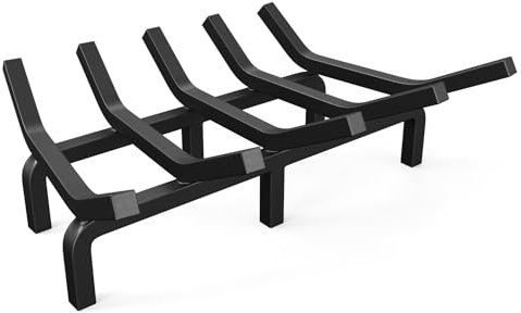 Mr IRONSTONE Fireplace Grate Fireplace Log Holder Solid Steel Heavy Duty Firewood Log Burning Rack Fire Grates for Outdoor Kindling Tools Pit Indoor Wrought Iron Wood Stove 17 inch