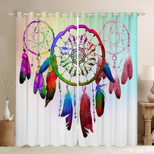 YZQGLHP Gardinen TraumfäNger Vorhänge Mode Verdunklungsvorhänge Schiebe Schallschutz Vorhang mit Ösen für Schlafzimmer Wohnzimmer H245 x B140 cm 2 teiliges Set