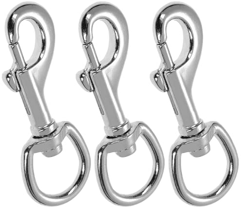 Drehbare Karabinerhaken, robuste Hundeleinen-Clip-Verschluss, 360°-Drehgelenke, Trigger-Clips, robuste Trigger-Clips, Zinklegierung, Karabinerverschlüsse für Hundeleinen, Camping-Schlüsselanhänger (3