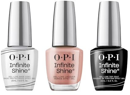 OPI Infinite Shine Set (3 x 15 ml): Base Coat + Barefoot in Barcelona + Gel-ähnlicher Top Coat – mit vorgehärteter Gel-Technologie & OPI extra breitem Pro-Wide Pinsel