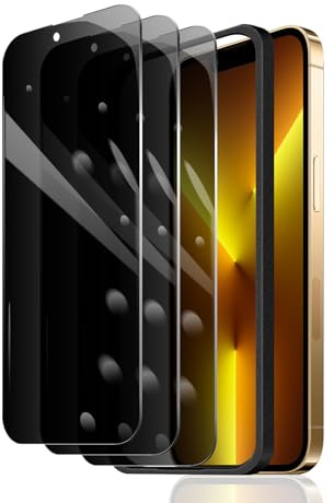 3 Stück Sichtschutz Schutzfolie für iPhone 14 Plus/13 Pro Max mit Einfaches Installationswerkzeug, Anti-Spy Panzer Schutz Glas, Anti-Spionage Panzerfolie, gehärtetem Glas Privacy Blickschutzfolie