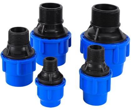 1/2 3/411.21.5 Male Thread To 20/25/32/40/50mm PE Pipe Straight Connector Irrigation System PE PVC Tube Conversion Coupling(1 inch x 32)