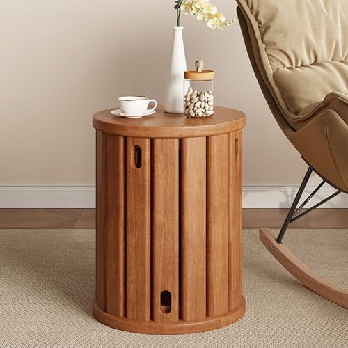 Générique Lot de 4 tabourets empilables en Bois Massif, Meuble Polyvalent au Design Minimaliste, Tables empilables pour Salon Chambre Cuisine Balcon(Light Brown)