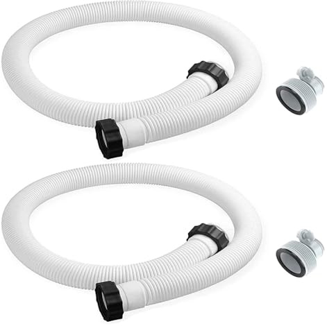 1.5 Inch Diameter Pool Filter Pump Hose with Hose Connector for Pool Sand Filter Pump Seawater System(2pcs)