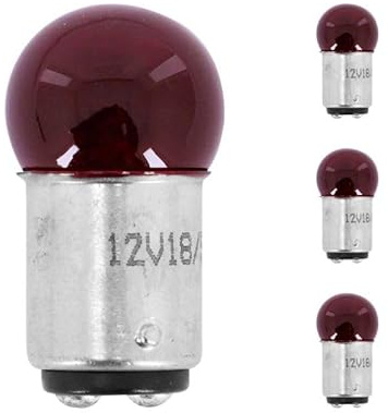 cyclingcolors 4x ampoule 12V 18/5W BAY15D rouge feu arrière + stop moto scooter mobylette voiture