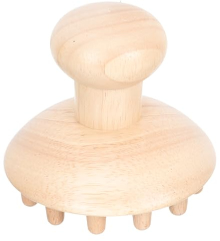 ARTSEWPLY Massagegerät für Kopfhaut aus Holz Kopfmassager mit Glatten Holz Noppen Haar Massagekamm zur Durchblutungsförderung und Entspannung