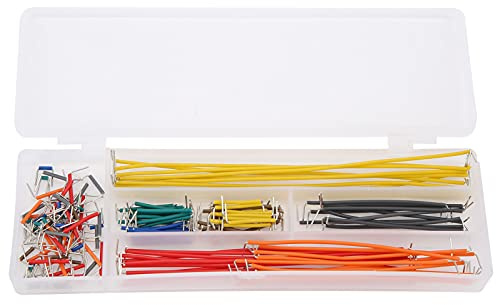 Breadboard Jumper Wire Kit 140Pcs Assorted Lengths Pre Formed Right Angle Electrical Wires for DIY Electronics Projects Brass Material with Storage Box