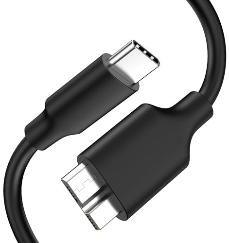 Micro B to USB C, 50cm USB 3.0 Cable External Hard Drive Cord Compatible with Seagate, WD Toshiba, MacBook Pro/Air, iPad, iPhone, Samsung Galaxy S25