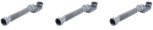 Janasiba 3 X profilo basso, 1 1/2 P sifone, tubo di scarico flessibile per vasca da bagno e doccia, sifone piatto, scarico per vasca da bagno, scarico vasca da bagno