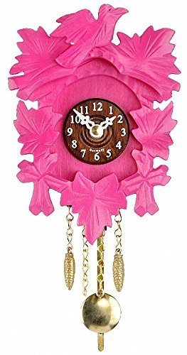 Trenkle Kuckulino Pendulette en Miniature de la Forêt Noire avec Mouvement Quartz et Chant du Coucou, Rose TU 2015 PQ Pink