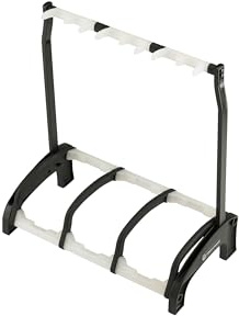 K&M 17513 3-fach Gitarrenständer Guardian 3 Schwarz mit transluzenten Elementen - Für Nitrolack geeignet