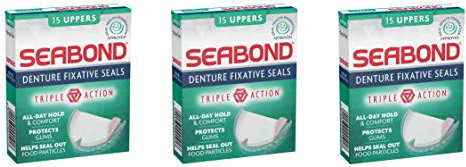 THREE PACKS of Seabond Denture Fixative Uppers