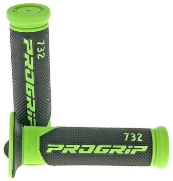 PROGRIP 732 MOTORRAD LENKER GRIFFE GRIFFGUMMIS SCHWARZ GRÜN UNIVERSAL 22MM