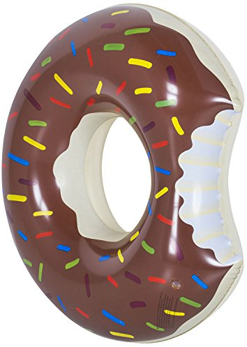 Aufblasbarer Donut Schwimmreifen; Schwimmring für Pool-Partys, Luftmatratze für Strandurlaub und Bade-Abenteuer (Braun, Ø 90 cm)