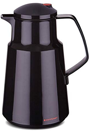 ROTPUNKT Isolierkanne 290 Daniela 1,0 l | Zweifunktions-Drehverschluss | BPA Frei- gesundes Trinken | Made in Germany | Warm + Kalthaltung | Glaseinsatz | ristretto