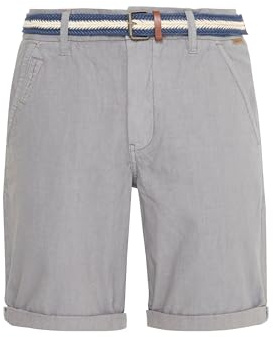 Indicode IDMews Herren Chino Shorts Bermuda Kurze Hose mit Gürtel Eingriffstaschen 100% Baumwolle Regular fit, Größe:S, Farbe:Grey (905)