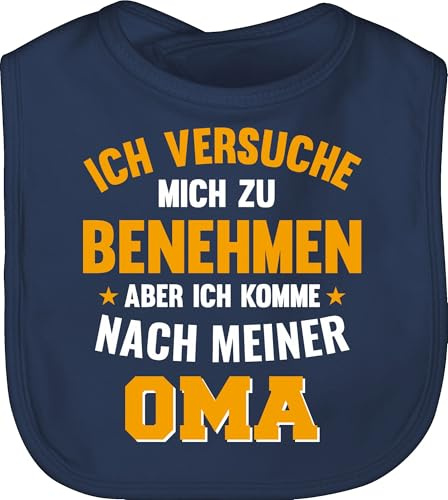 Shirtracer - Baby Lätzchen - Sprüche - Ich versuche mich zu benehmen aber ich komme nach meiner Oma orange