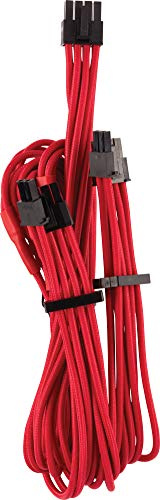 Corsair Premium Sleeved Netzteil 6+2 pin-Polig-PCIe-Dual-Kabel Typ4 (Generation 4-Serie) Rot