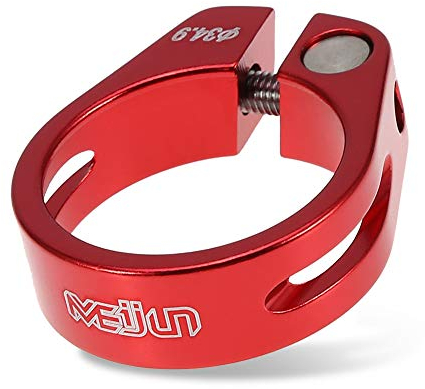 Sattelklemme 34,9mm, Fahrrad Sattelstützenklemme Mountainbike Sattelstütze Zubehör Aluminiumlegierung für Mountain und Rennräder Fahrradsattelstützensperre (Rot)