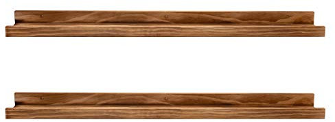 AZSKY Rustic Wood Floating Shelves for Nursery Books Long Wall Bookshelf Photo Picture Ledge Shelf with Lip Wall Shelf for Kids Bedroom Bathroom Living Room Office Frames 36 Inches Set of 2