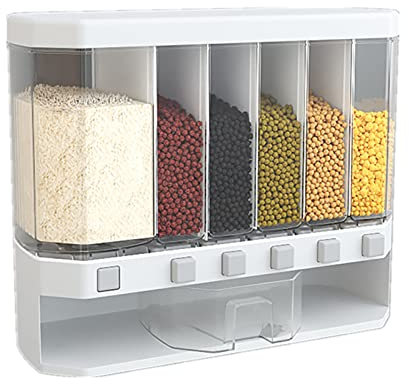 WlP 12kg Cereal Dispenser Large Dry Food Dispenser Rice Bucket Multi Compartments Storage Box Sealed Grain Container Home Kitchen Counter Tops Food Dispensers For Oatmeal Beans Nuts Rice Soybean
