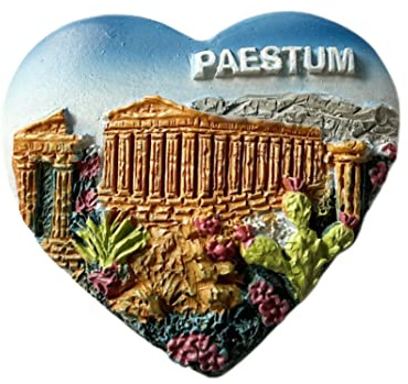 Paestum Italia, magnete da frigorifero 3D, souvenir in resina, fatto a mano, decorazione per la casa e la cucina