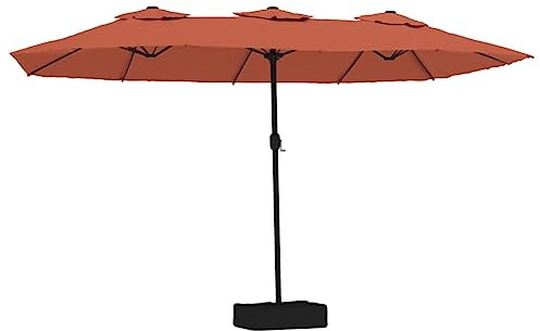 vidaXL Parasol de jardin à double tête terre cuite 449x265 cm