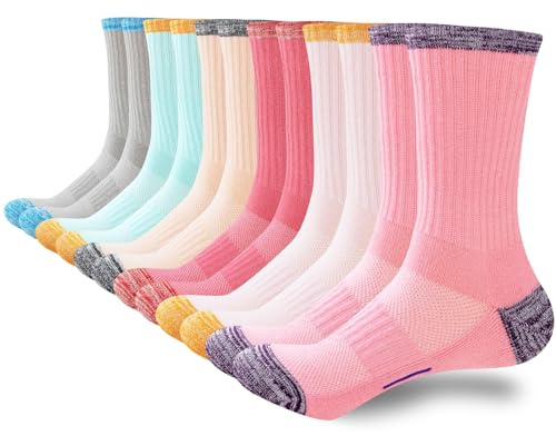 inaWarm Womens Walking Socks 6 Pairs, Ladies Hiking Socks Breathable Cushioned thermal Cotton Socks，Outdoor Sports Anti-Blister Thick Multi Performance Athletic Boot Socks
