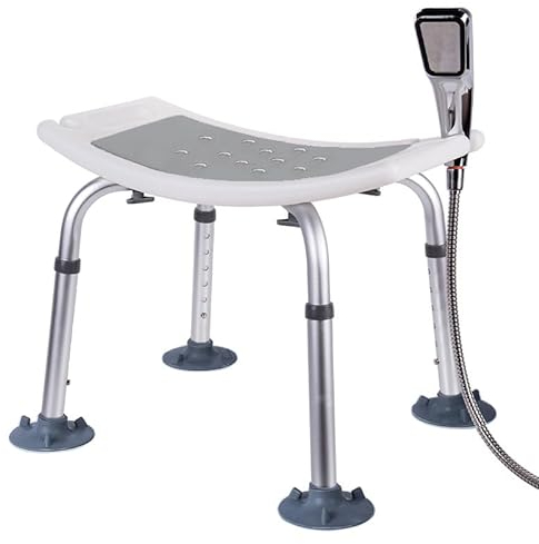 Adjustable Bath Chair,Höhenverstellbar Duschhocker, Anti-Rutsch Badsitz Duschhilfe Duschsitz,150KG Kapazität