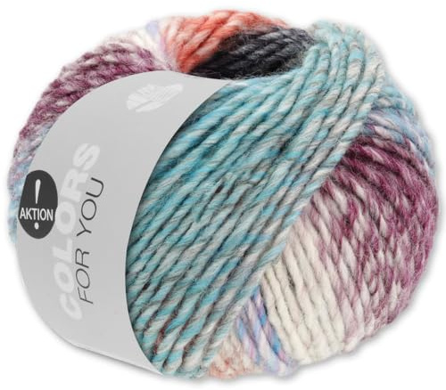 Frida's Wollhaus Lana Grossa 50 g Colors for you Dochtgarn Farbverlauf Wolle Stricken 12 Farben (145)