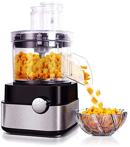 Affettatrice per Uso Domestico o Commerciale, cubettatrice elettrica per Verdure con stampi per cubetti da 6/8/10/13/15 mm, Carne a cubetti/a fette/triturata/macinata, Tritatutto p